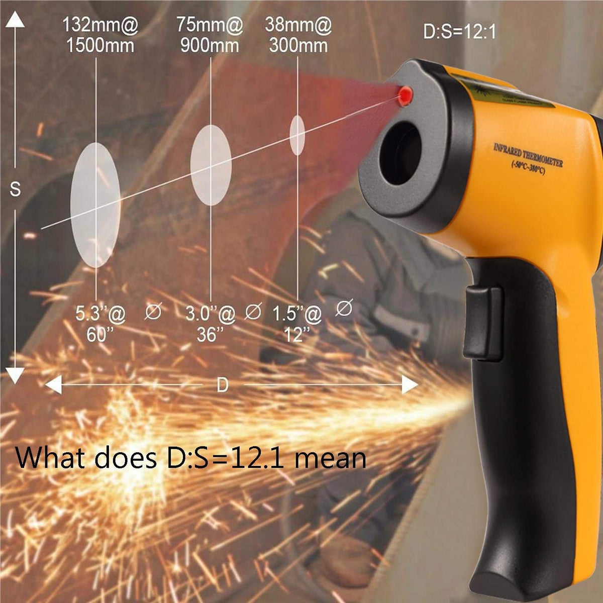 TERMOMETRO DIGITALE AD INFRAROSSI CON PUNTATORE LASER -50/1000 - 2